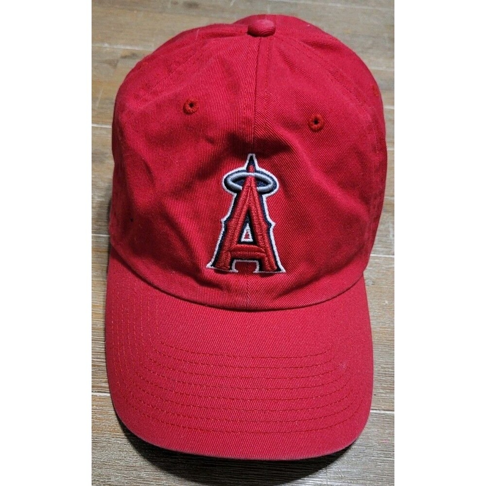 '47 Los Angeles Angels Clean Up Home Red Adjustable Strap Dad Hat Cap